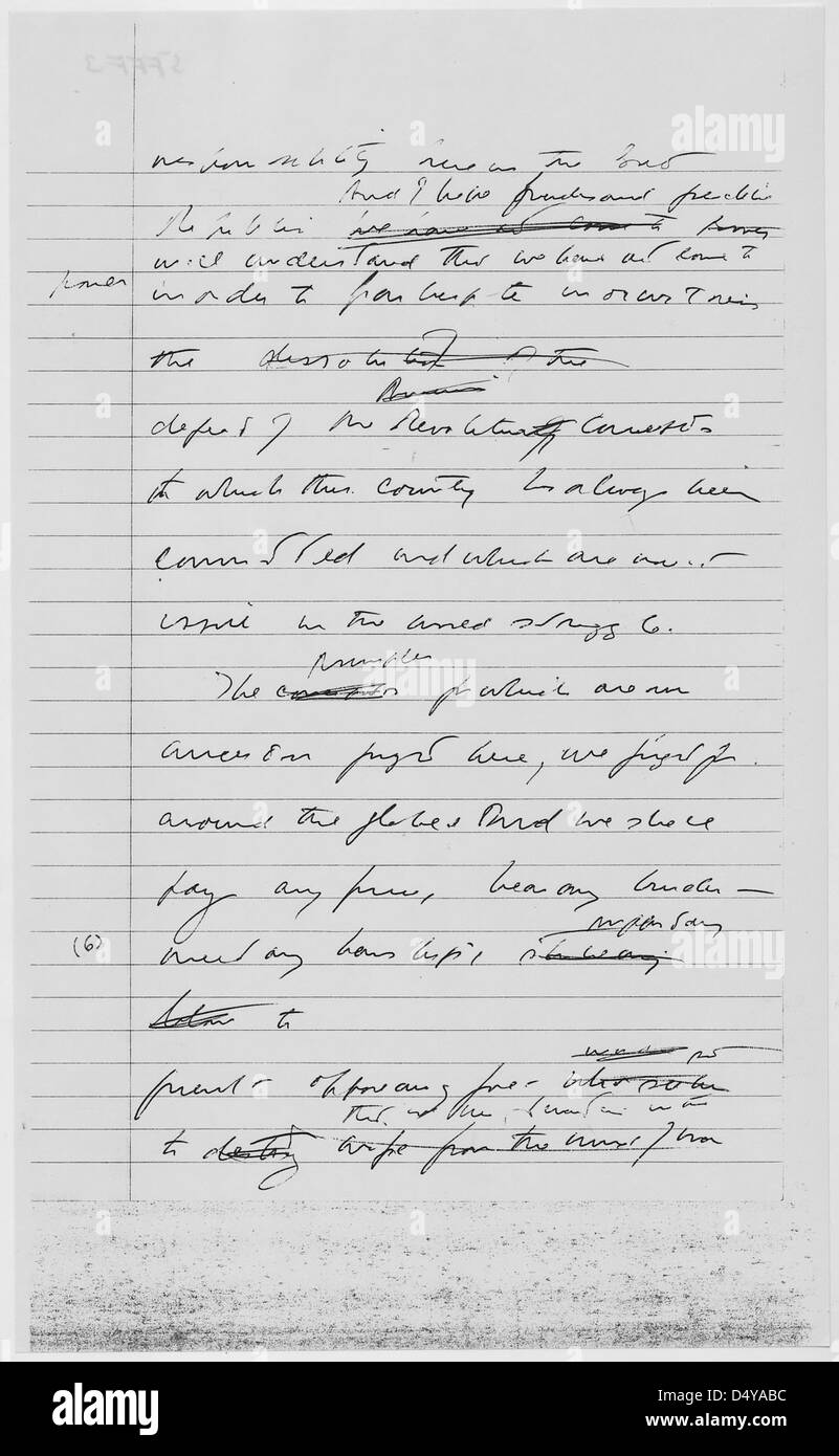 Inaugural Address, Kennedy Draft, 01/17/1961 (Page 3 of 9) Stock Photo
