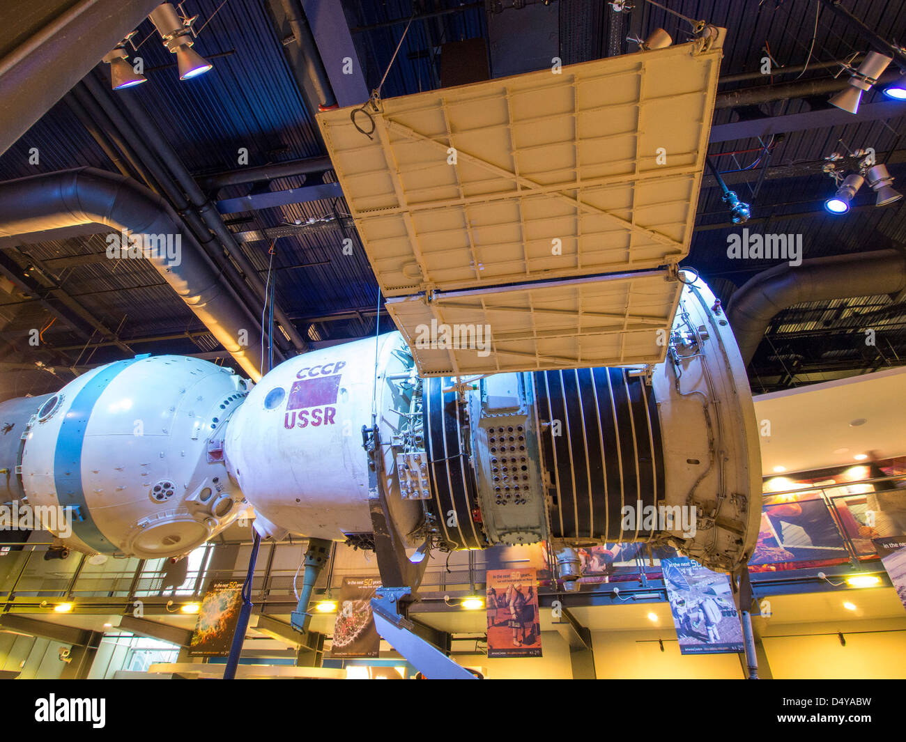 A 1960's Russian Soyuz space craft in the National Space Centre in