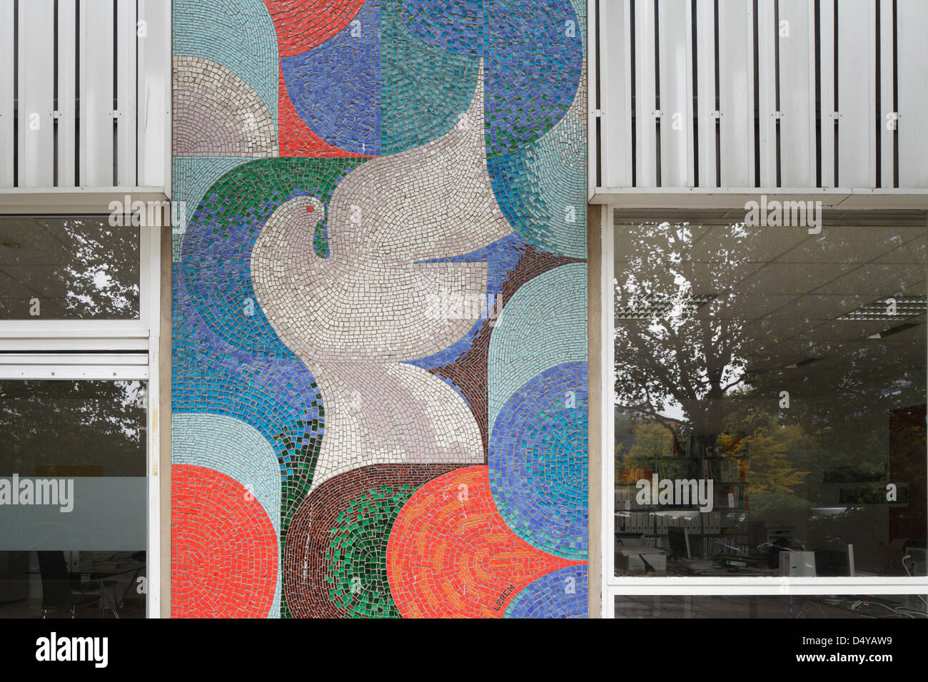 Berlin, Germany, a peace dove mosaic Stock Photo