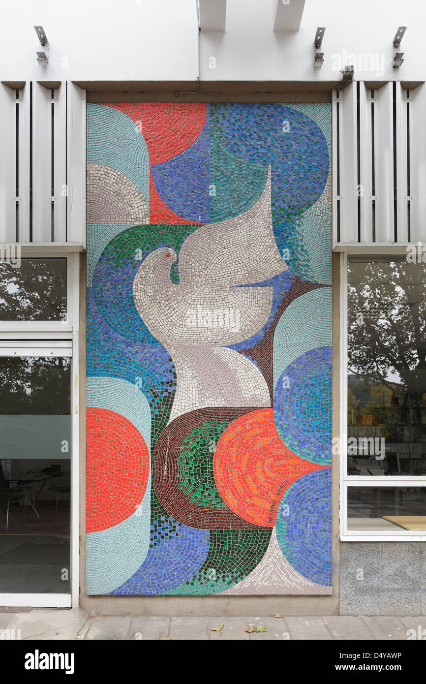 Berlin, Germany, a peace dove mosaic Stock Photo
