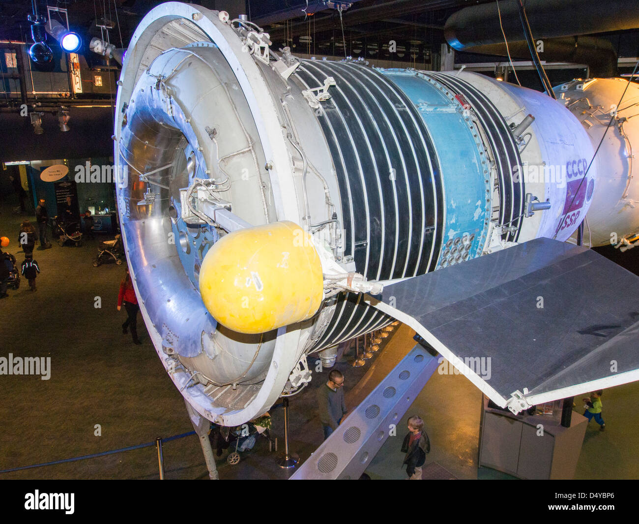 A 1960's Russian Soyuz space craft in the National Space Centre in