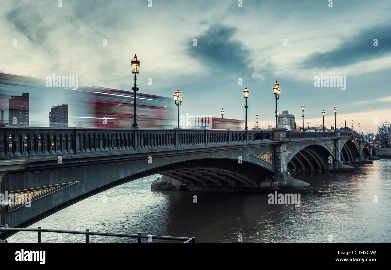Traffic on Battersea Bridge,London,England Stock Photo