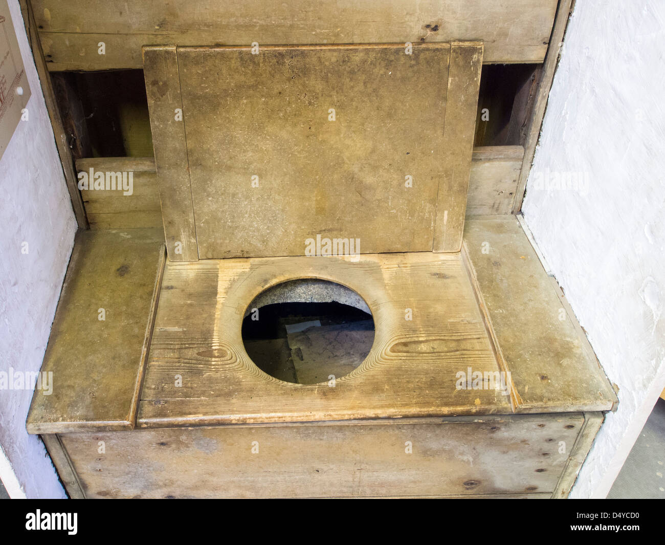 An earth closet in the old sewage pumping station museum in Leicester, UK. Stock Photo