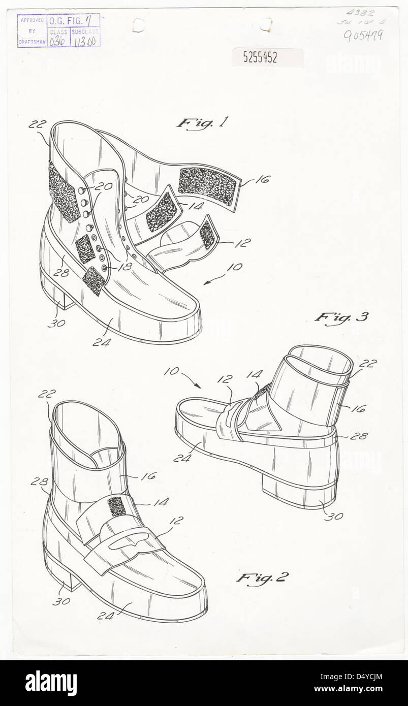 Michael Jackson's AntiGravity Illusion Shoes Patent Drawings (Page 1