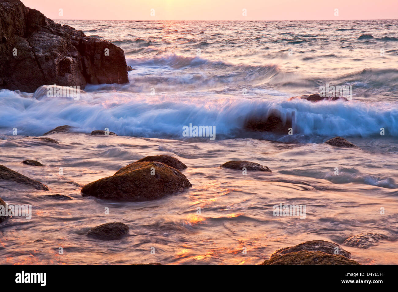 Beautiful Sea sunset background Stock Photo - Alamy