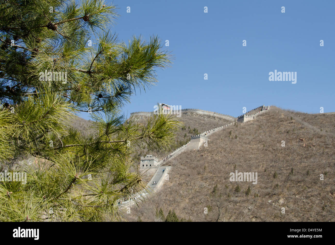 China, Beijing. The Great Wall of China at Juyongguan in the Jundu Mountains at Juyong Pass. A UNESCO World Heritage Site. Stock Photo