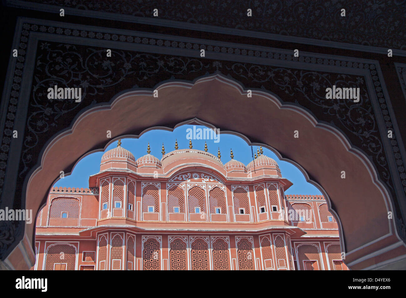 India, Jaipur. Chandra Mahal at Jaipur City Palace. Stock Photo