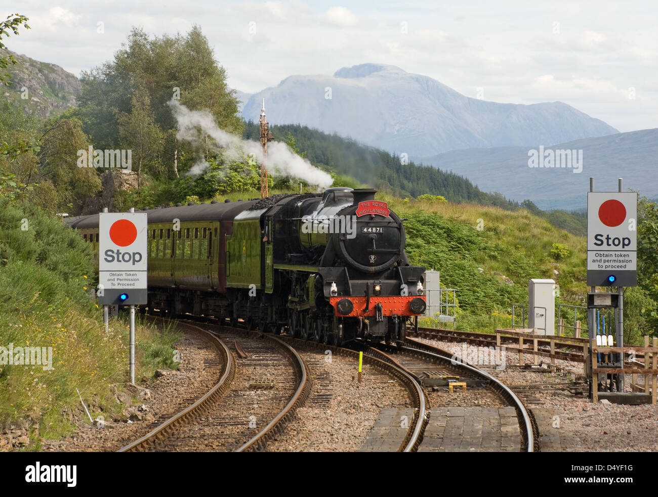 Glenfinnan, United Kingdom, the Jacobite Steam Train Stock Photo