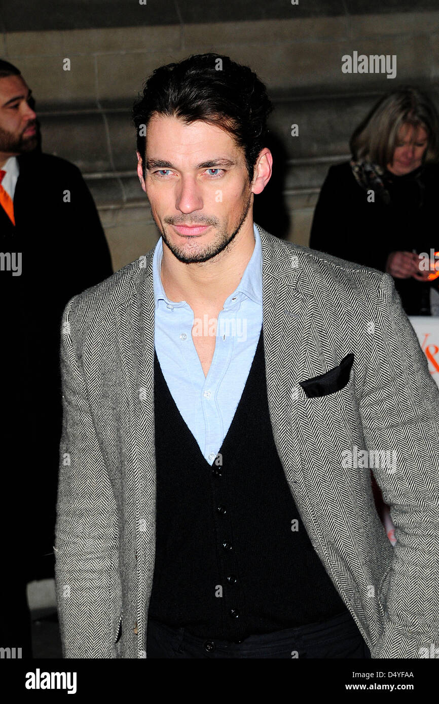 London, UK. 20th March 2013. David Gandy  attends the Private View of 'David Bowie is influencing your behaviour'  . The Board of Trustees and Directors of the Victoria and Albert Museum Invite David Bowie. Credit: Maurice Clements / Alamy Live News Stock Photo