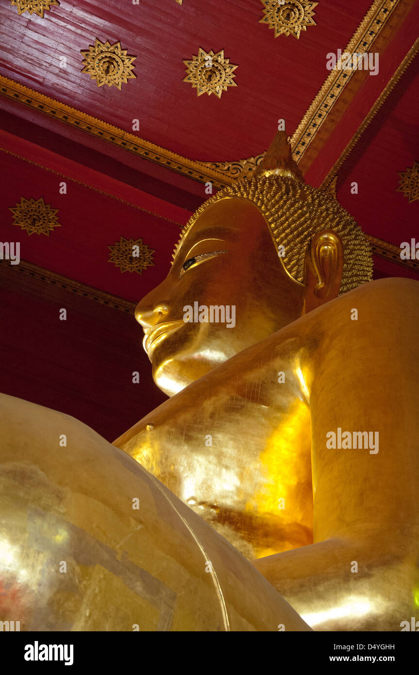 Thailand, Ayutthaya. Phra Mongkonbophit, seated gold Buddha circa 1538. UNESCO Stock Photo