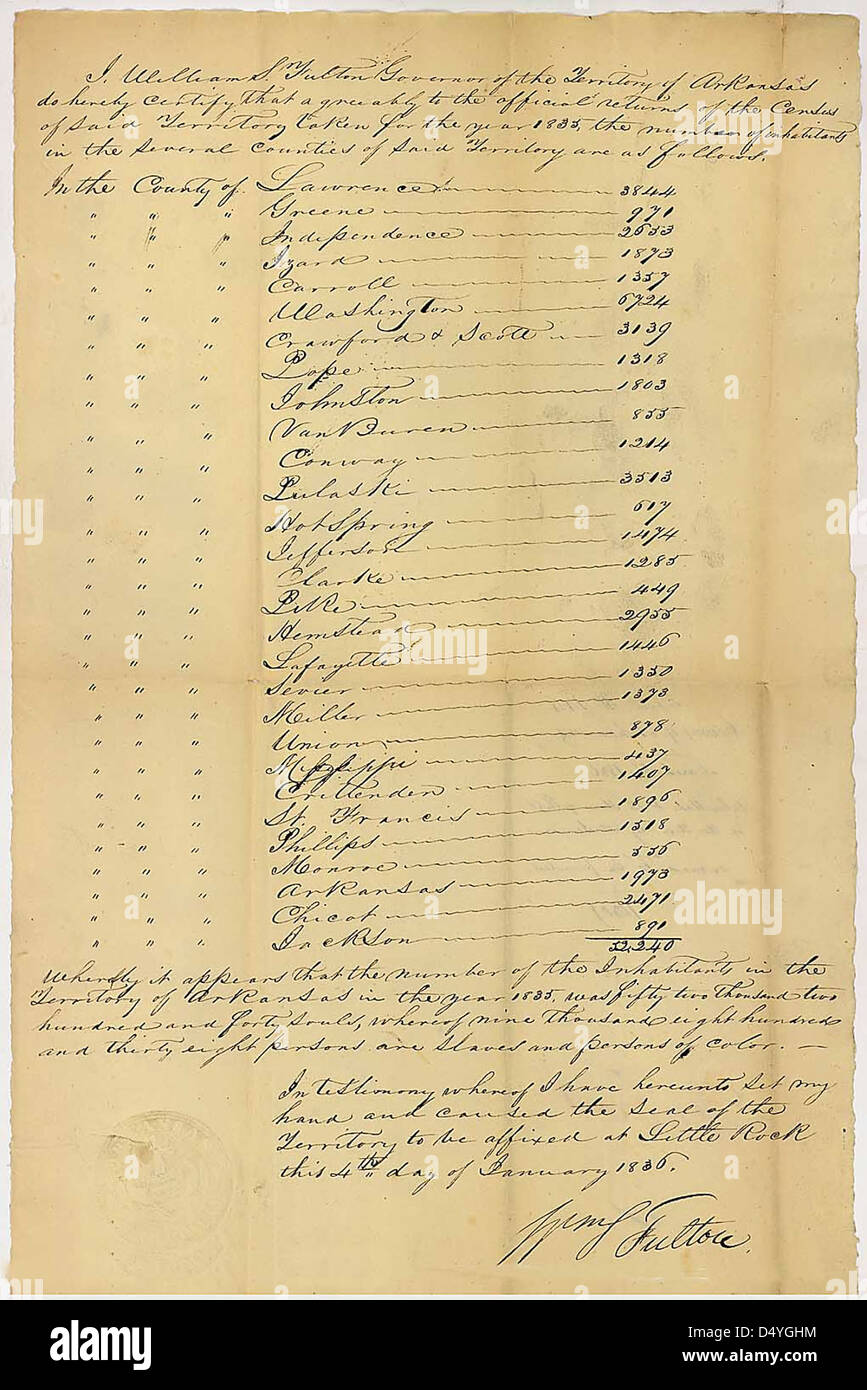 Historical census documents hi-res stock photography and images - Alamy