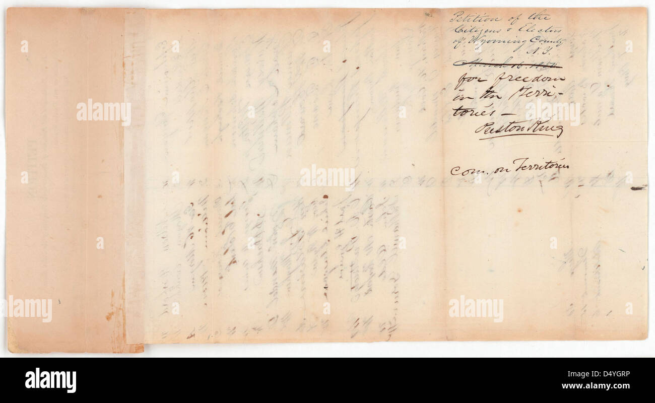 A petition from March 25, 1851, from citizens of New York asking for ...