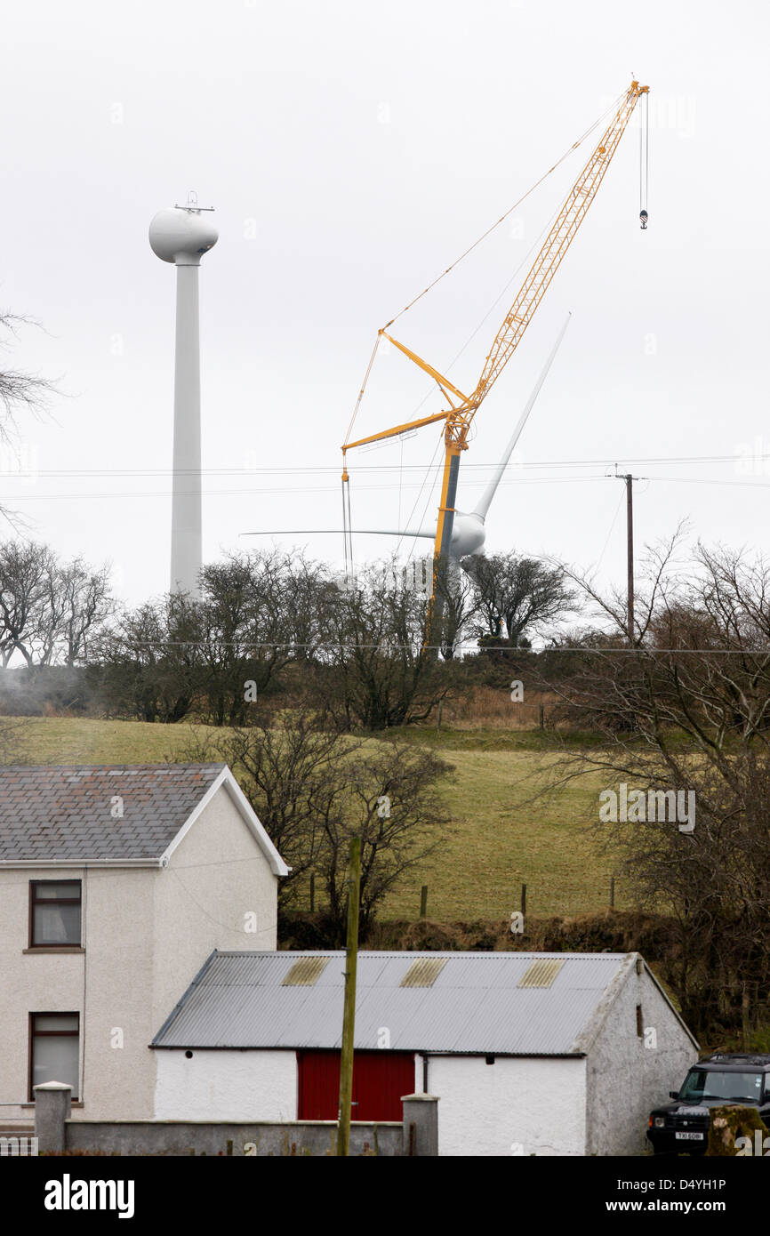 constructing a new windfarm in rural area of northern ireland uk Stock Photo