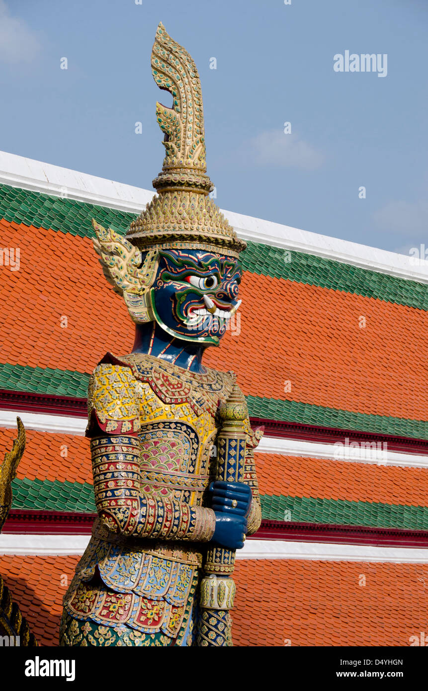 Thailand, Bangkok. The Grand Palace. The Upper Terrace monuments with mythological creature. Stock Photo