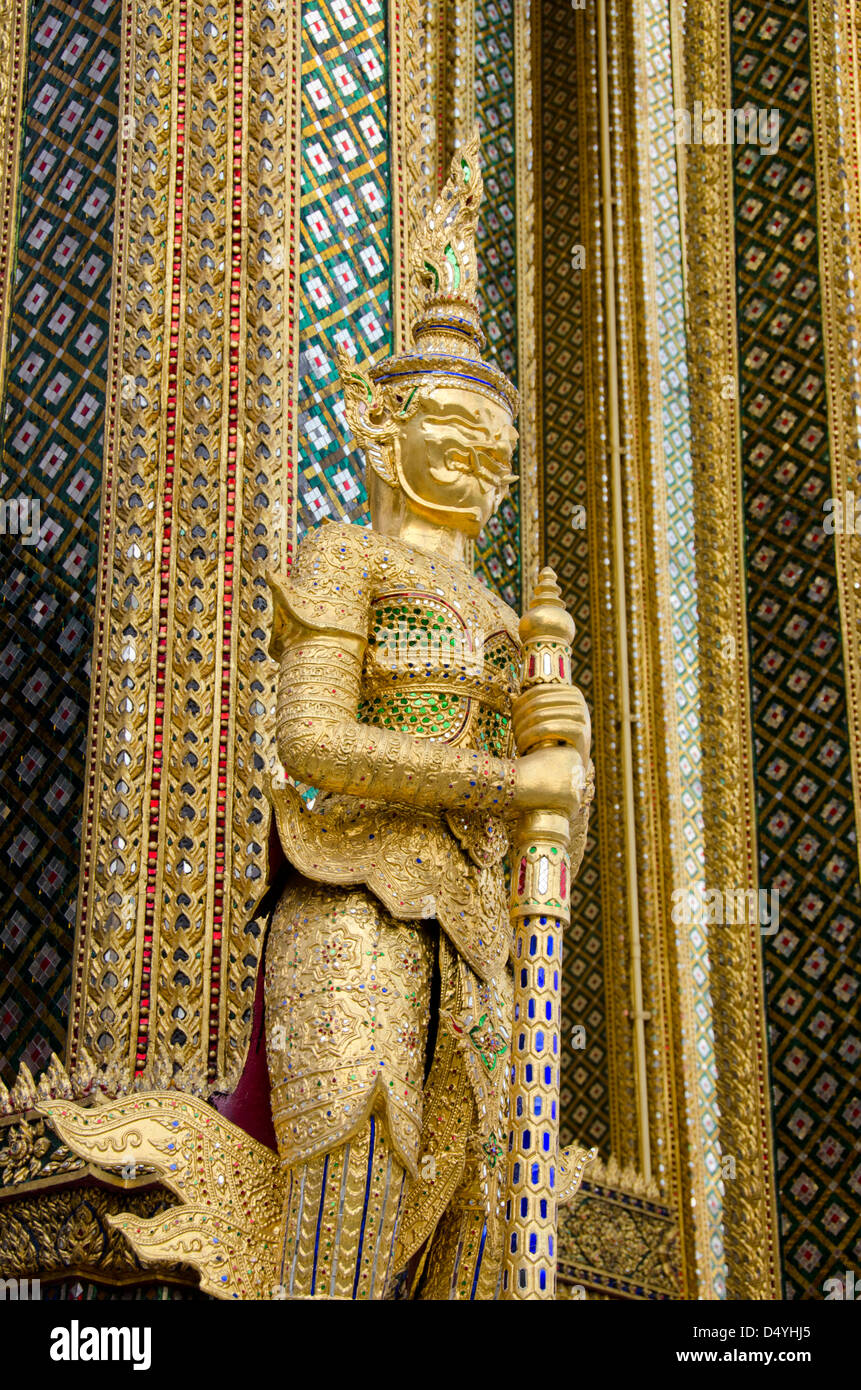 Thailand, Bangkok. The Grand Palace, established in 1782. The Upper Terrace monuments with mythological creature. Stock Photo
