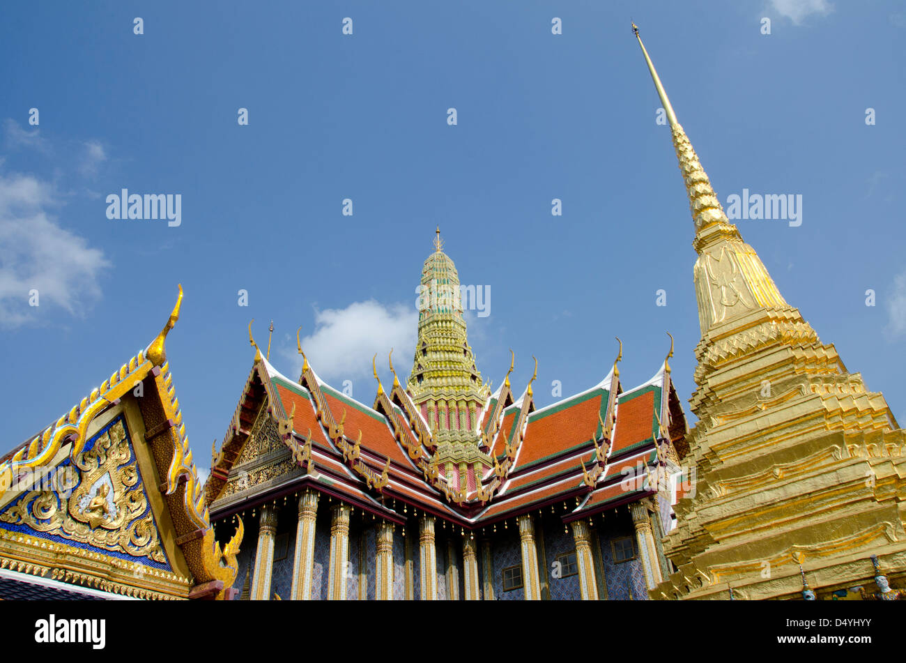 Thailand, Bangkok. The Grand Palace, established in 1782. Wat Phra Keo, The Royal Monastery of the Emerald Buddha. Stock Photo