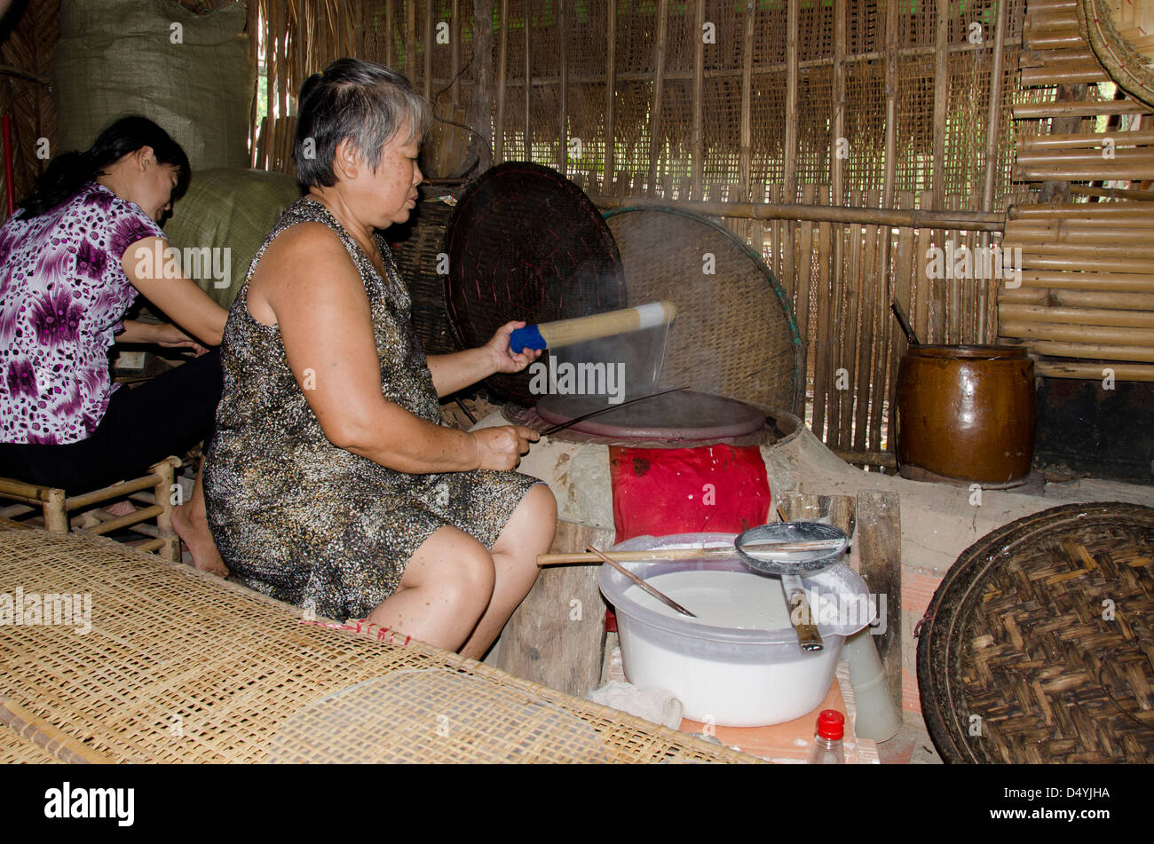 Vietnam, Cu Chi. Ultra thin 'rice paper' used in typical Vietnamese