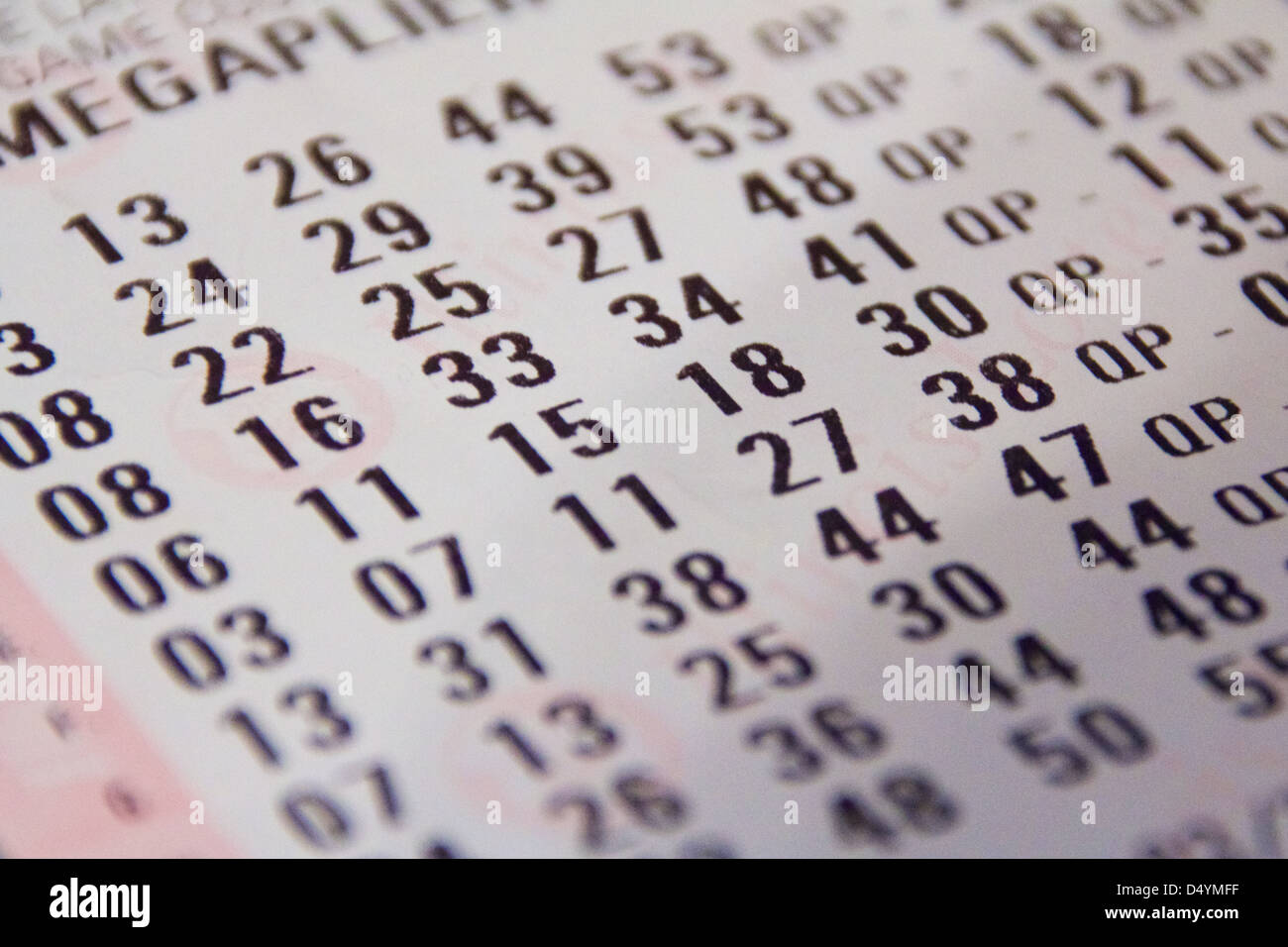 Lottery numbers hi-res stock photography and images - Alamy