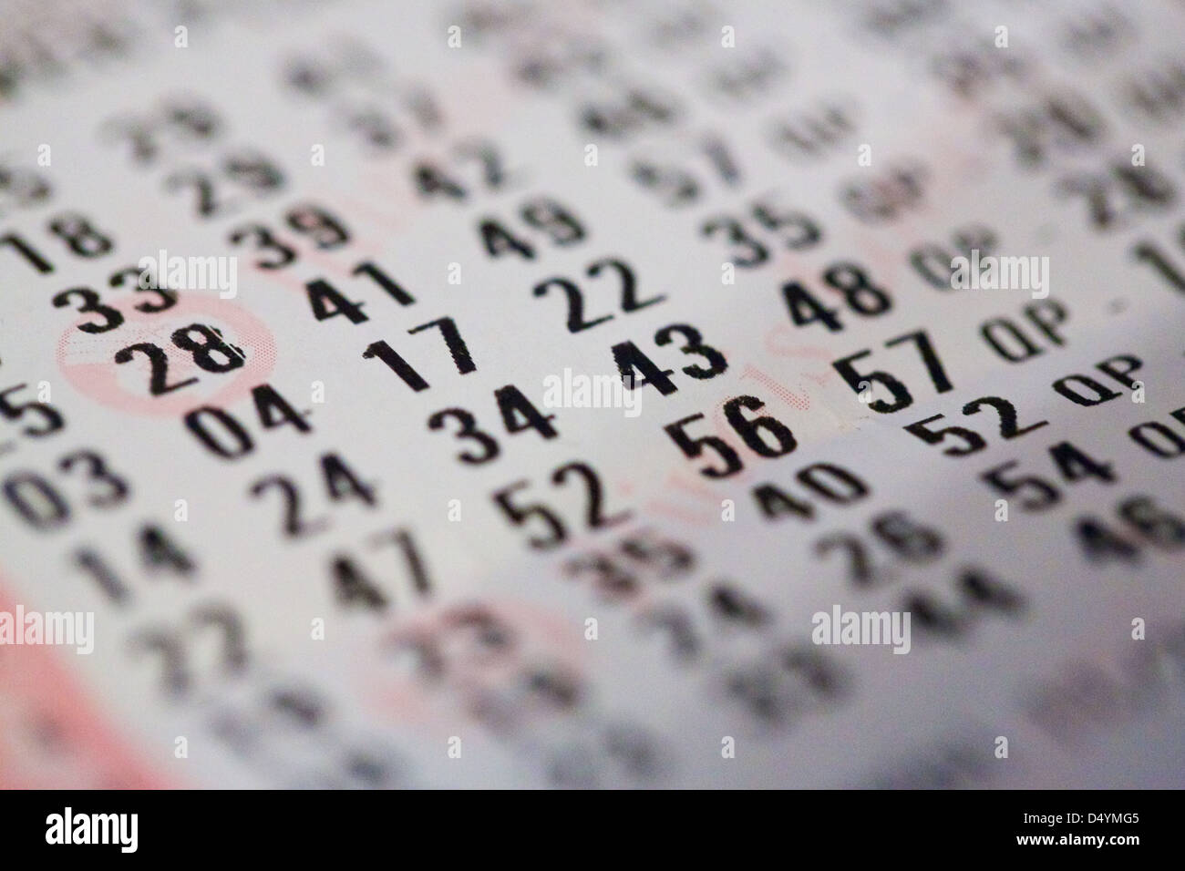 Lottery numbers hi-res stock photography and images - Alamy