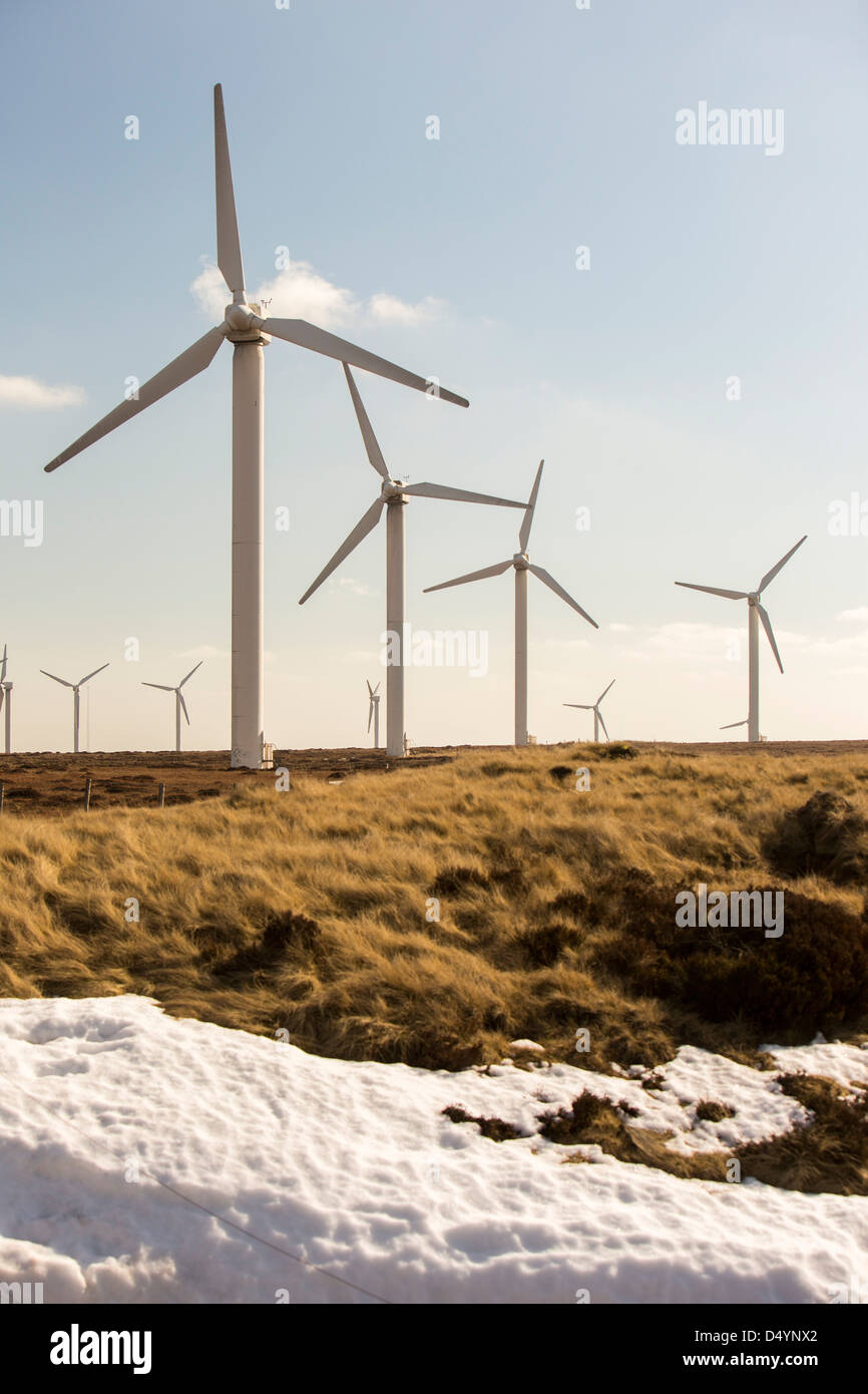 Ovenden moor wind farm above Keighley, one of the oldest wind farms in