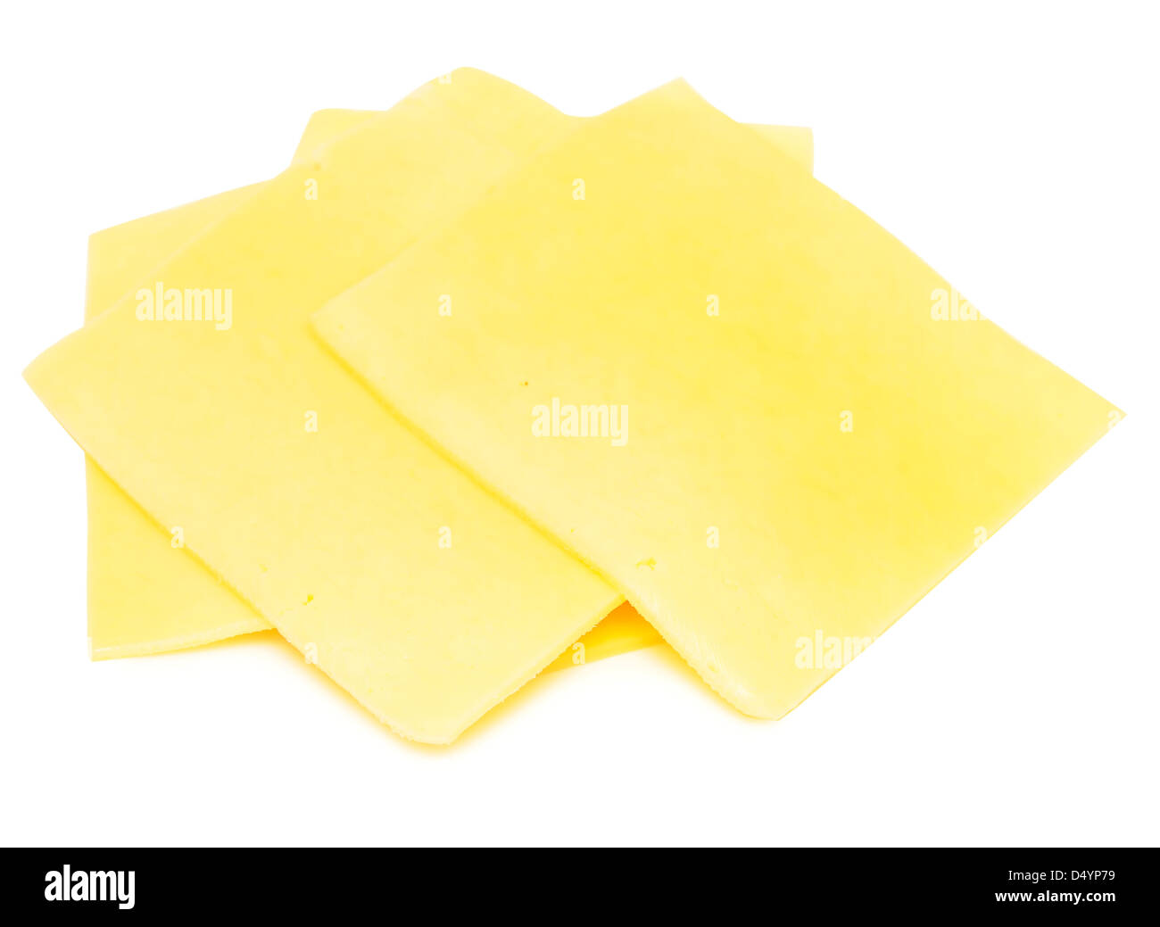 cheese slices isolated on white Stock Photo