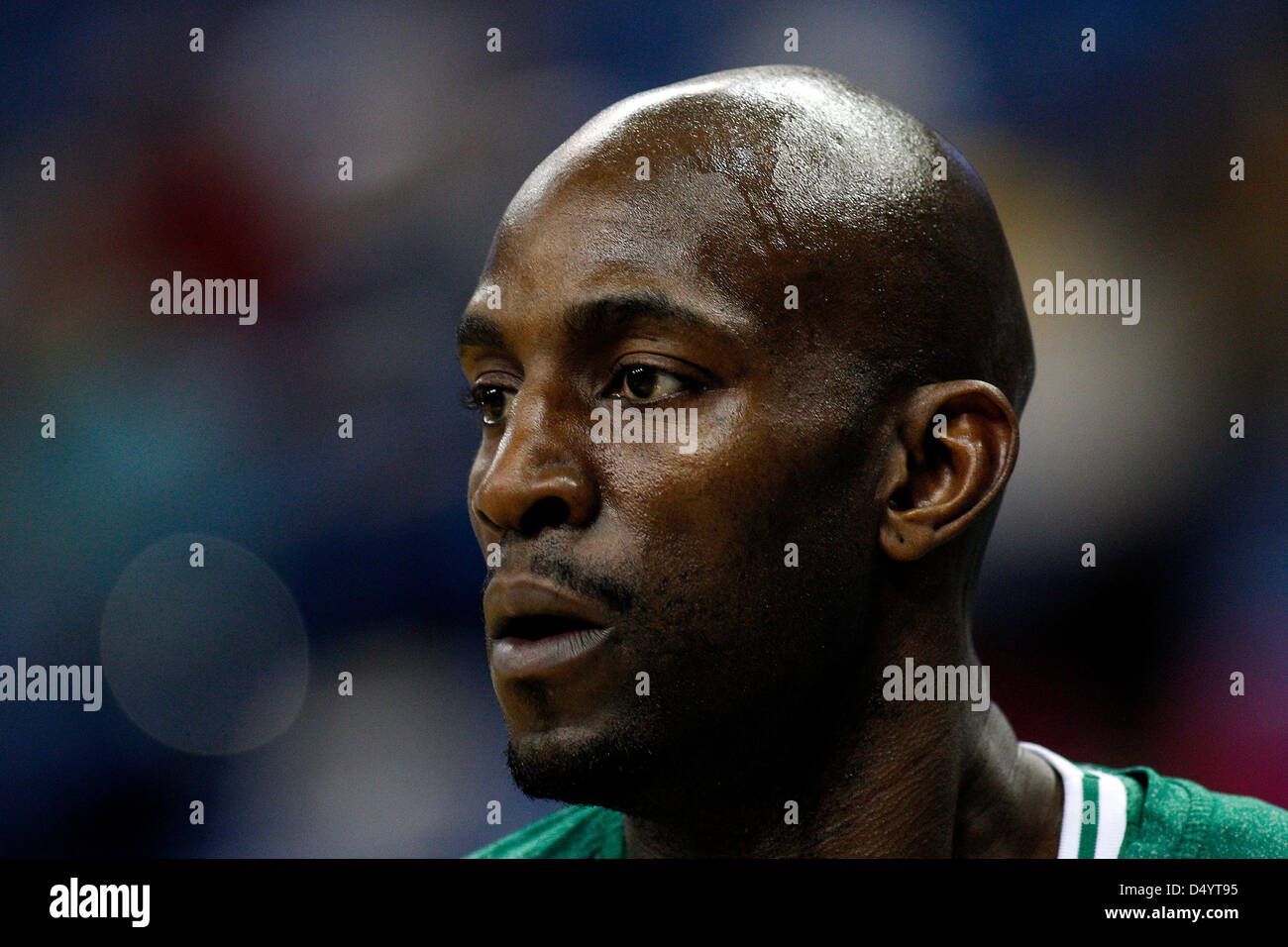 March 20, 2013 - New Orleans, Louisiana, United States of America - March 20, 2013: Boston Celtics center Kevin Garnett (5) during the NBA basketball game between the New Orleans Hornets and the Boston Celtics at the New Orleans Arena in New Orleans, LA. Stock Photo