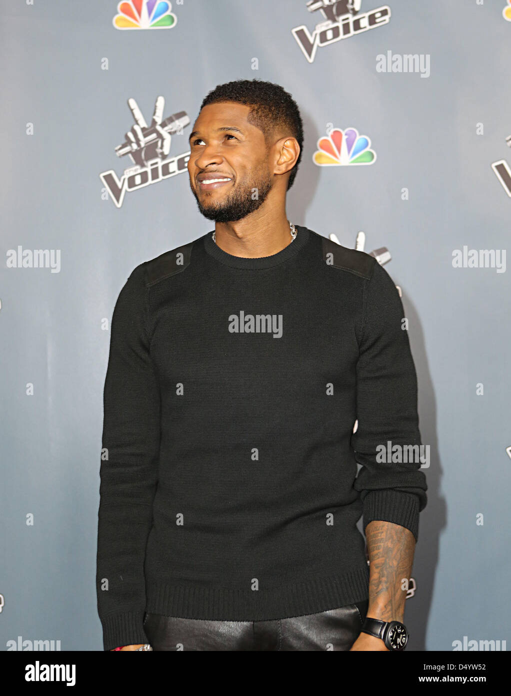 Los Angeles, California, USA. March 20, 2013. USHER attends The Voice