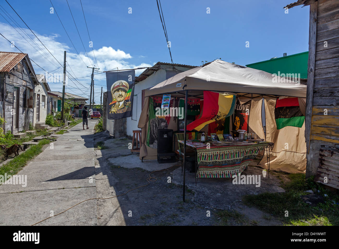 Side street in Vieux Fort, St Lucia Stock Photo