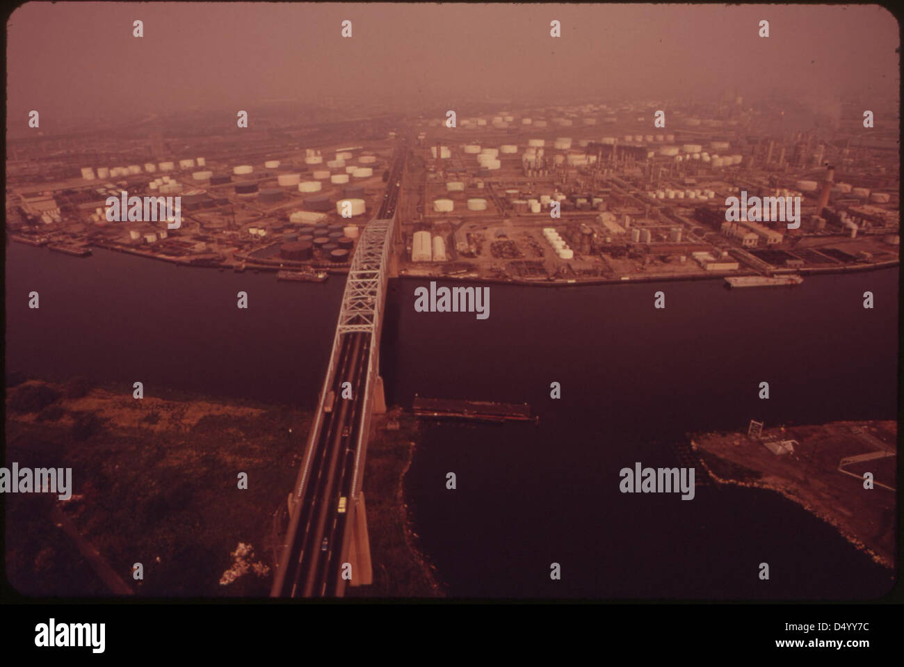 Gulf And Arco Plants. Penrose Bridge Across The Schuykill River, August
