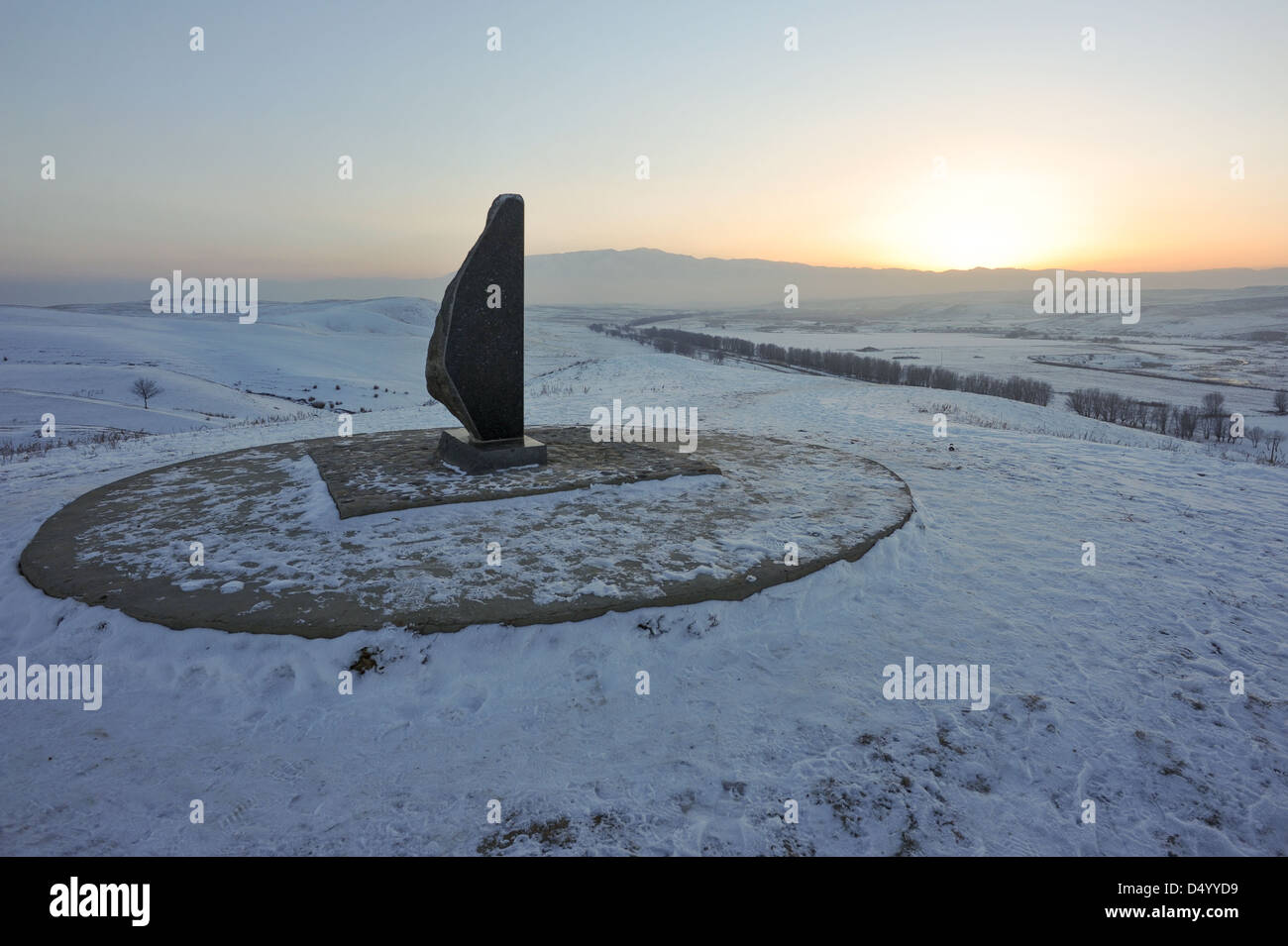 Monument on the place of force in Ungurtas, Kazakhstan Stock Photo