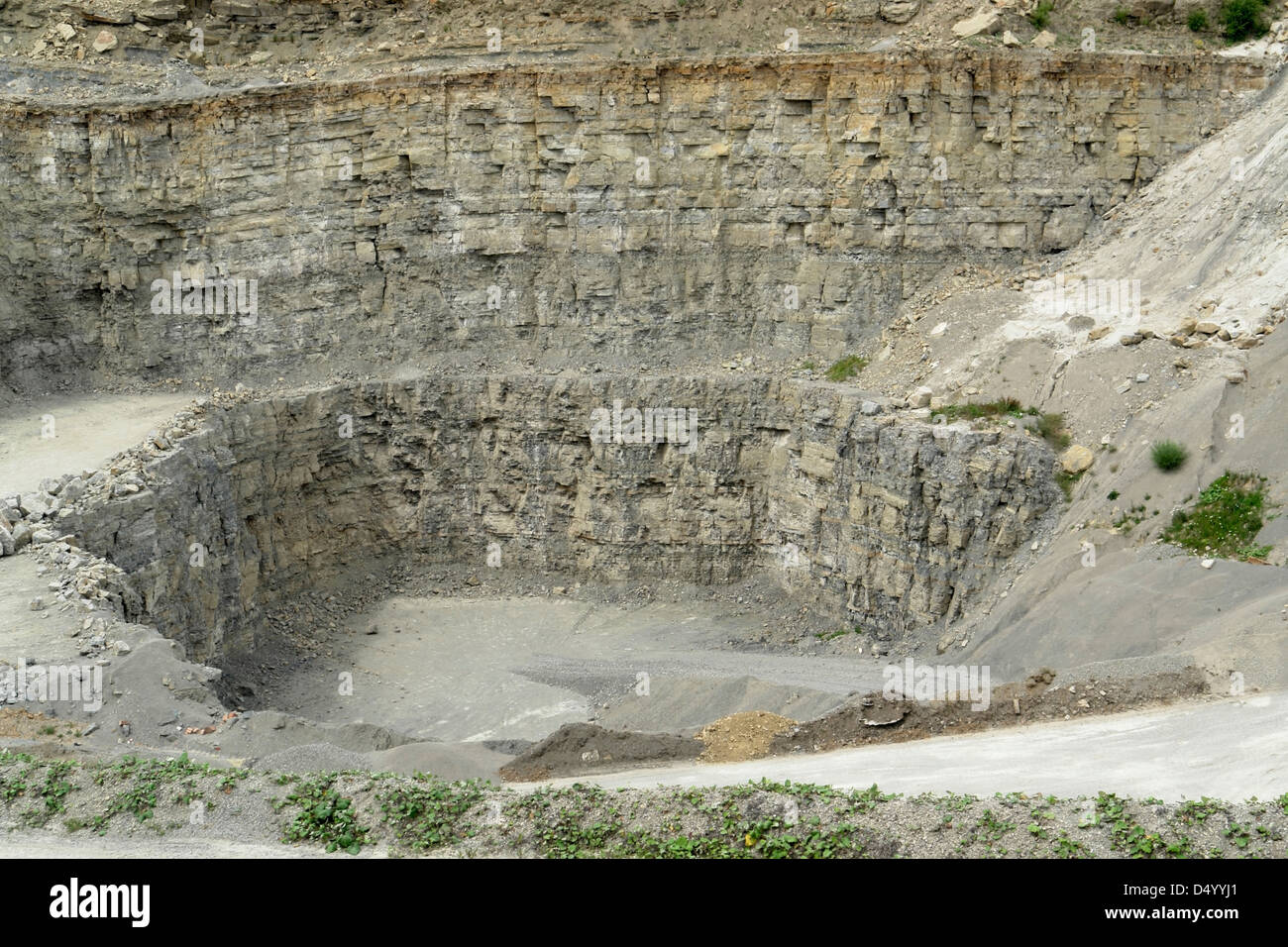 detail of some stone walls in a quarry in Southern Germany Stock Photo
