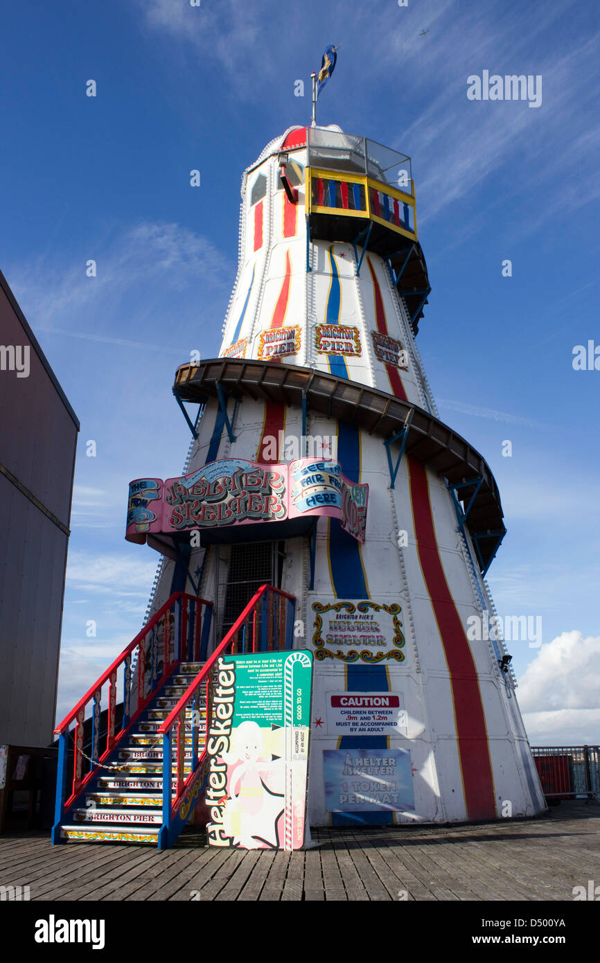 Traditional Helter Skelter on Brighton Pier Stock Photo