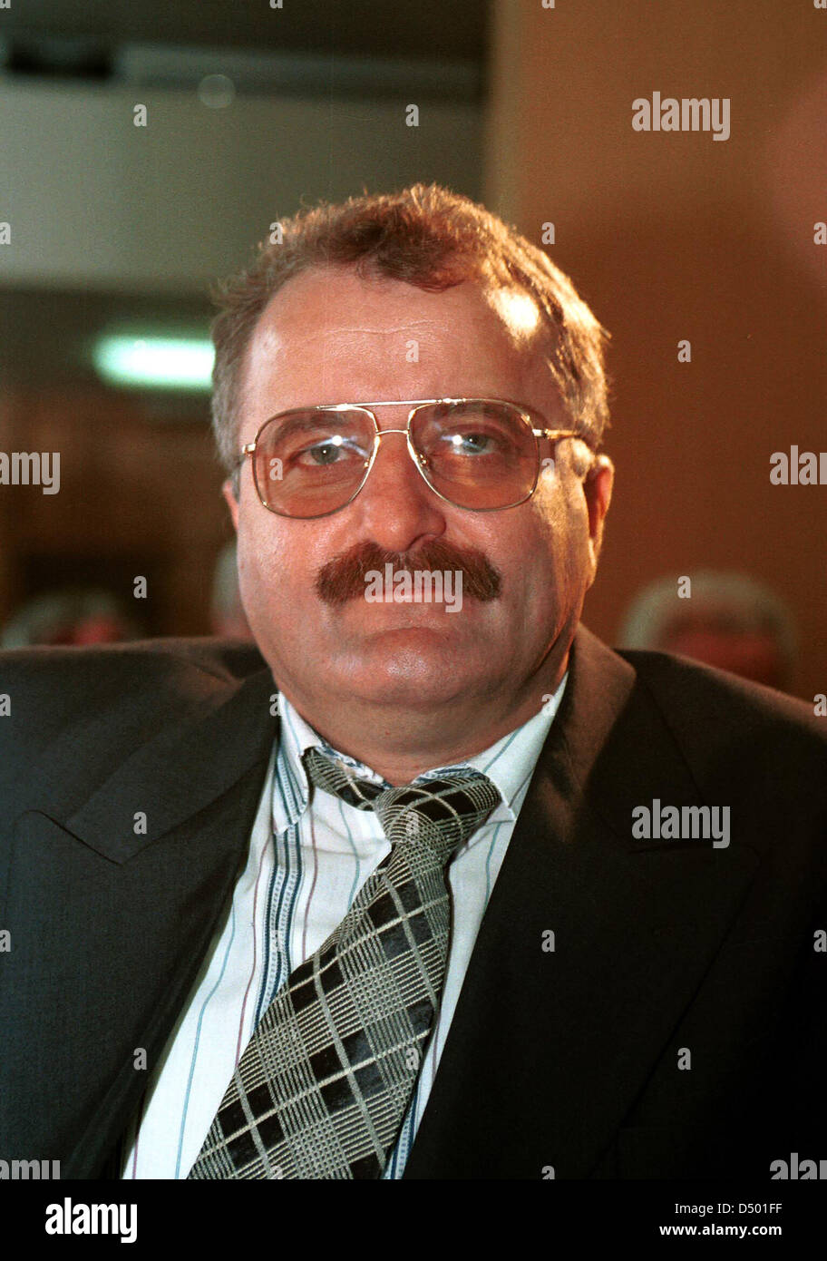 PALE, BOSNIA, 12 JUNE 1996 ---Bosnian Serb prime minister Gojko Klickovic, seen here during a session of the Bosnian Serb parliament. Klickovic is a close ally to Bosnian Serb war criminal Radovan Karadzic, and is suspected of having been one of the chief ideologues behind the Serb ethnic cleansing campaign in Bosnia. It is thought that Klickovic is under secret indictment by the War Crimes Tribunal in the Hugue. Stock Photo