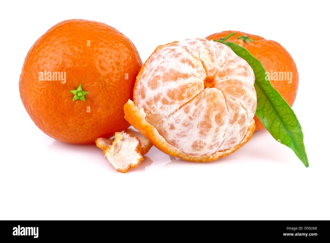 tangerine or mandarin with leaves on white Stock Photo Alamy