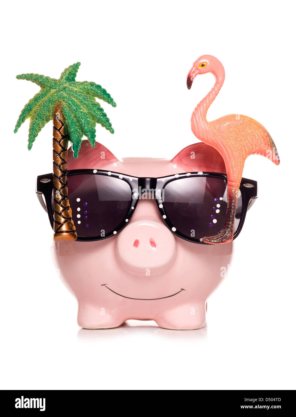 saving for retirement piggy bank studio cut out Stock Photo