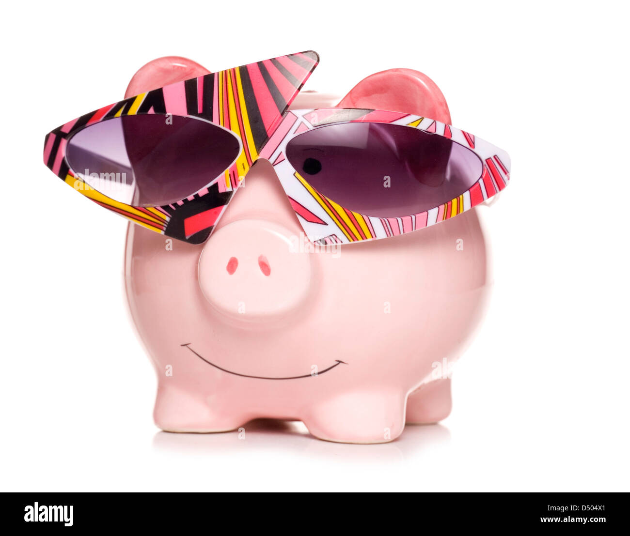 retro savings piggy bank studio cut out Stock Photo