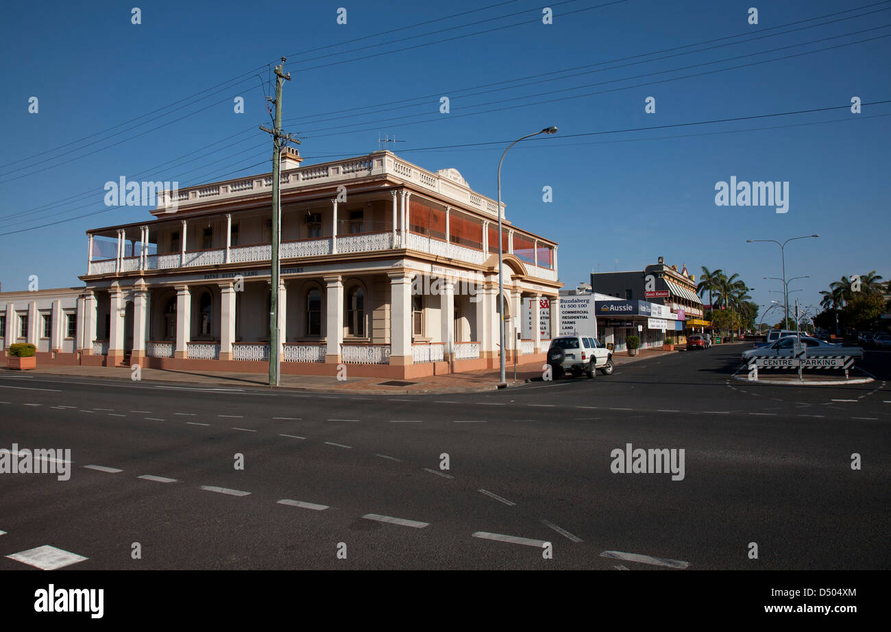 Historic 'Qunaba House' erected in 1887 is the oldest commercial building in Bundaberg Queensland Australia. Stock Photo