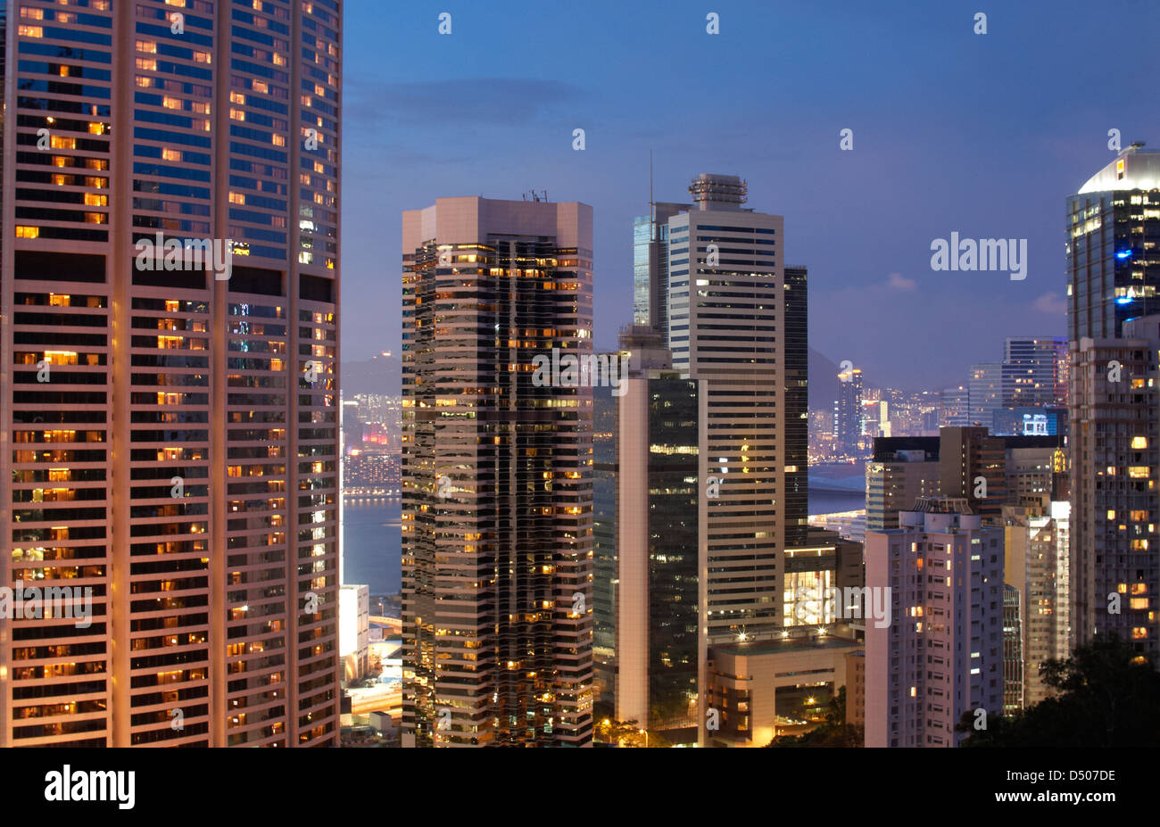 Hong Kong at dusk Stock Photo - Alamy