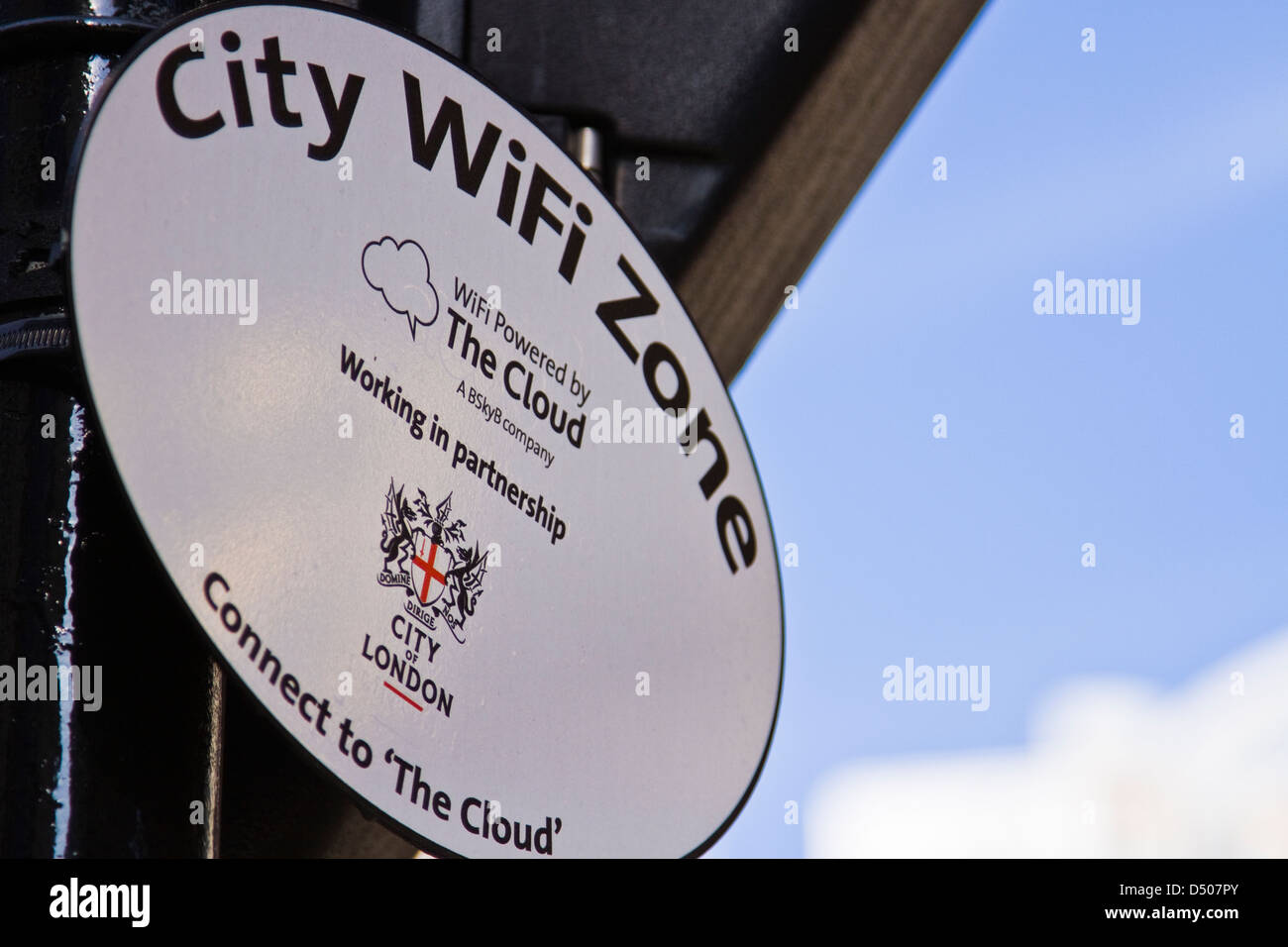 City WiFi zone sign Stock Photo