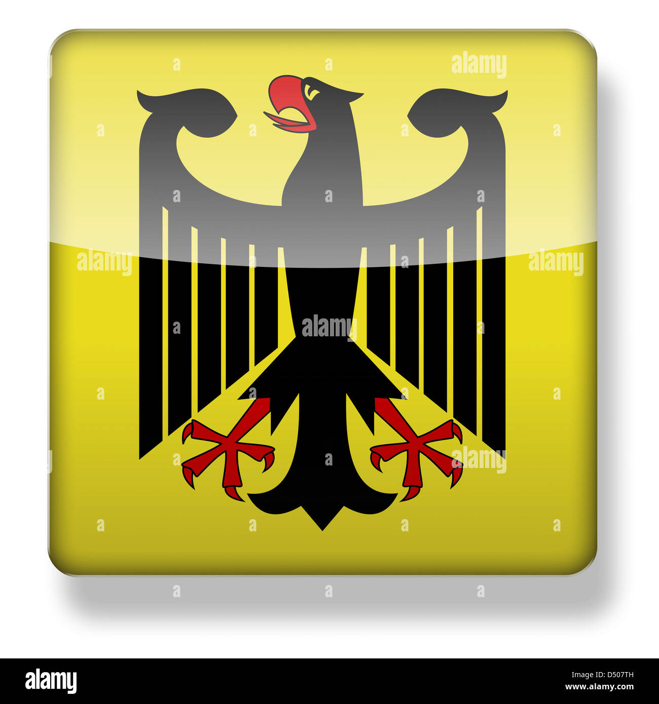 German eagle coat of arms as an app icon. Clipping path included. Stock Photo