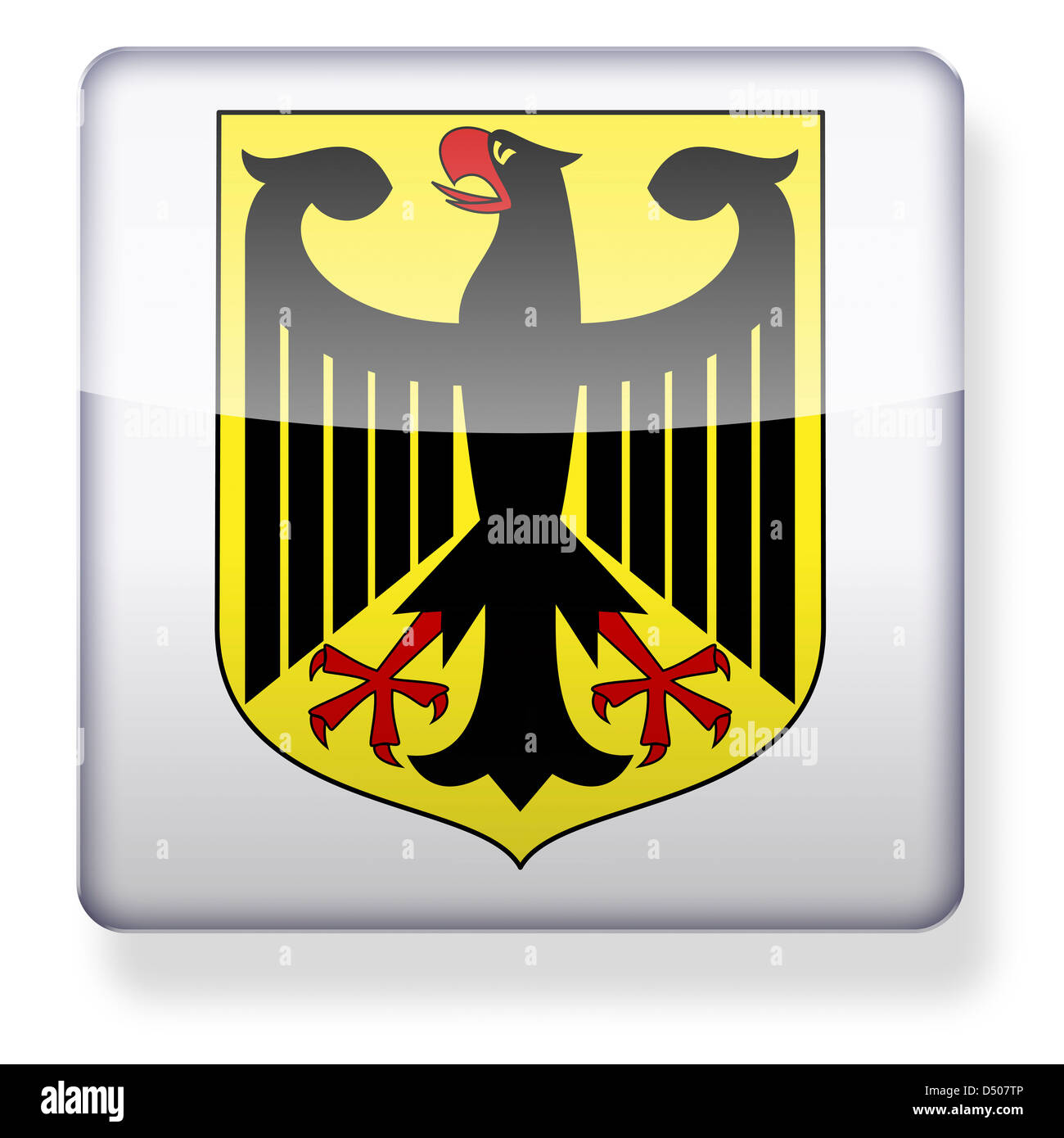 German eagle coat of arms as an app icon. Clipping path included. Stock Photo
