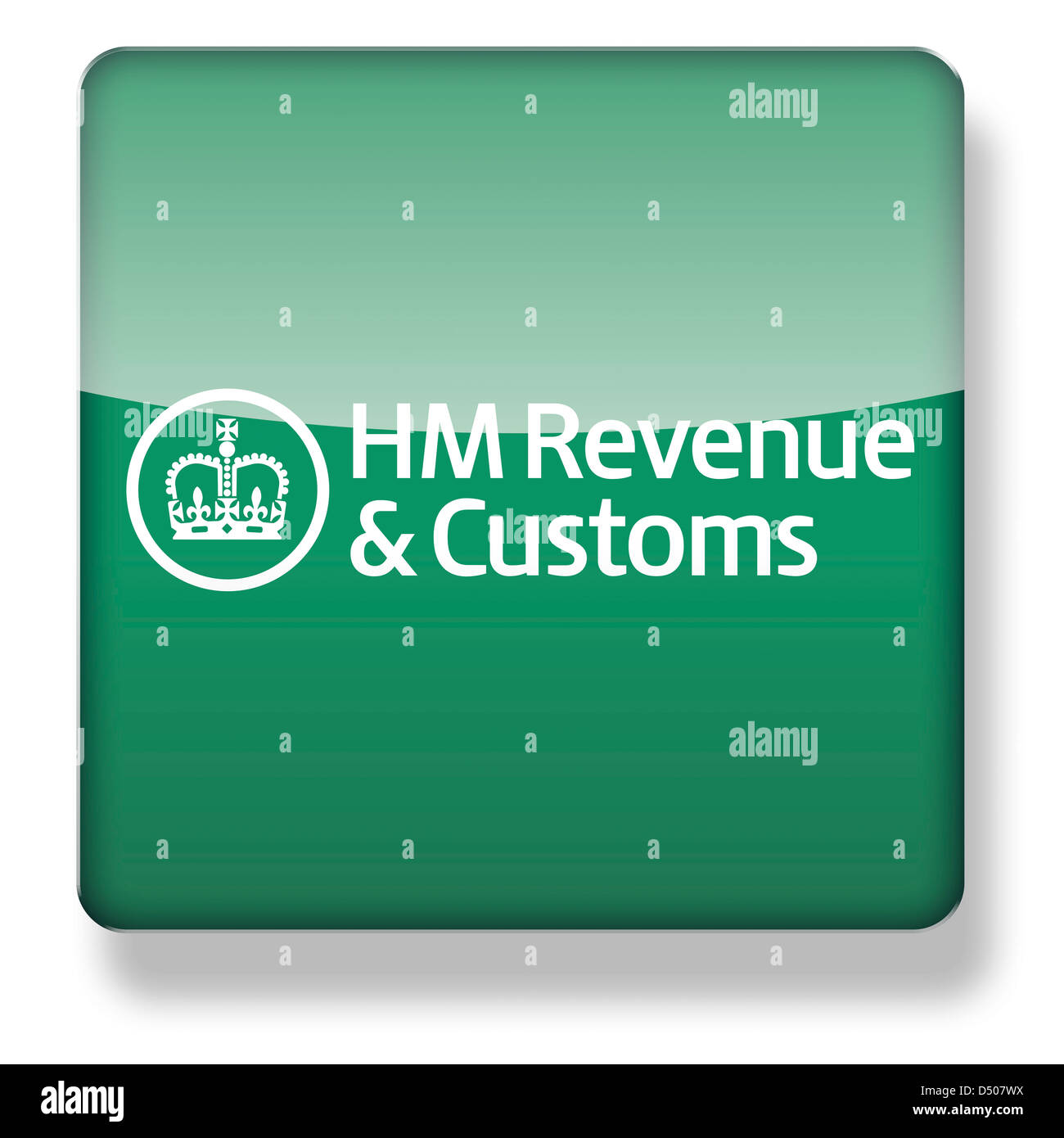 HM Revenue & Customs logo as an app icon. Clipping path included. Stock Photo