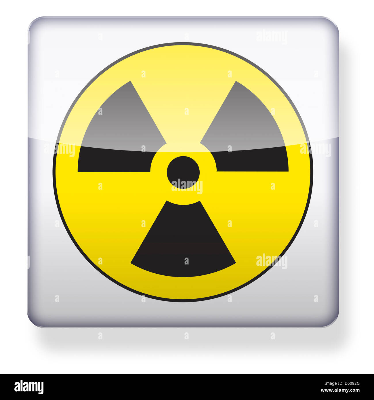 Radioactive logo as an app icon. Clipping path included. Stock Photo