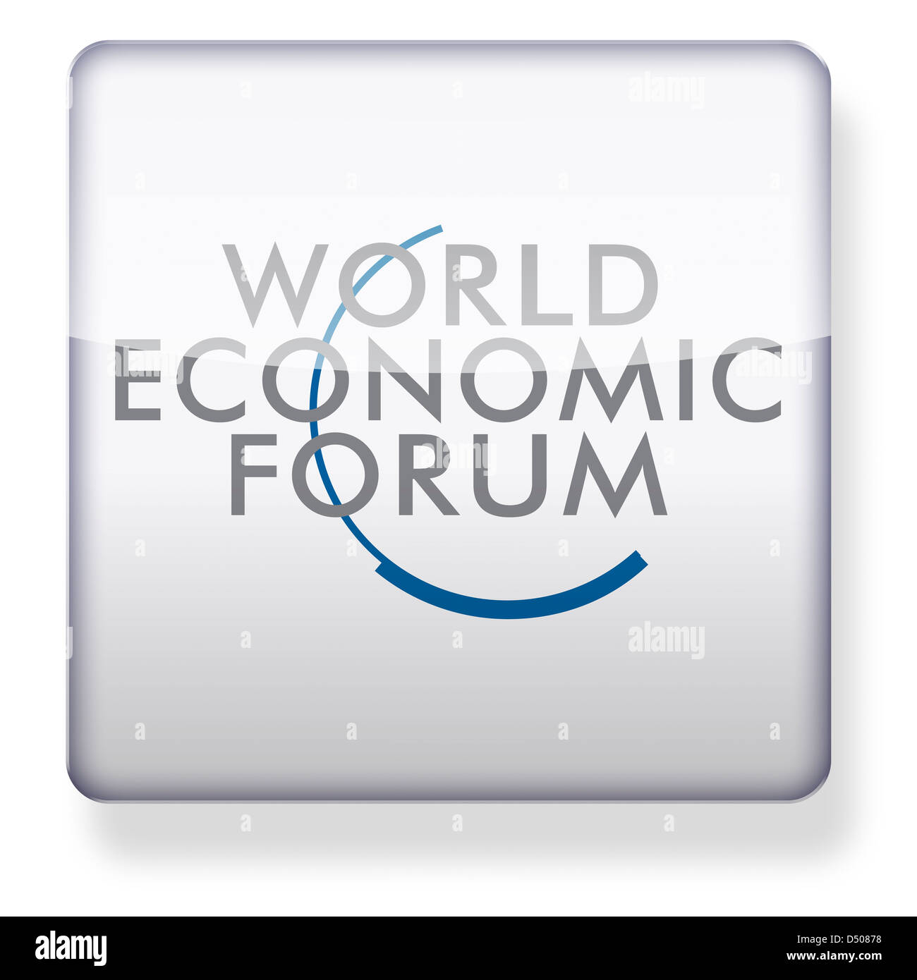 World Economic Forum as an app icon. Clipping path included. Stock Photo