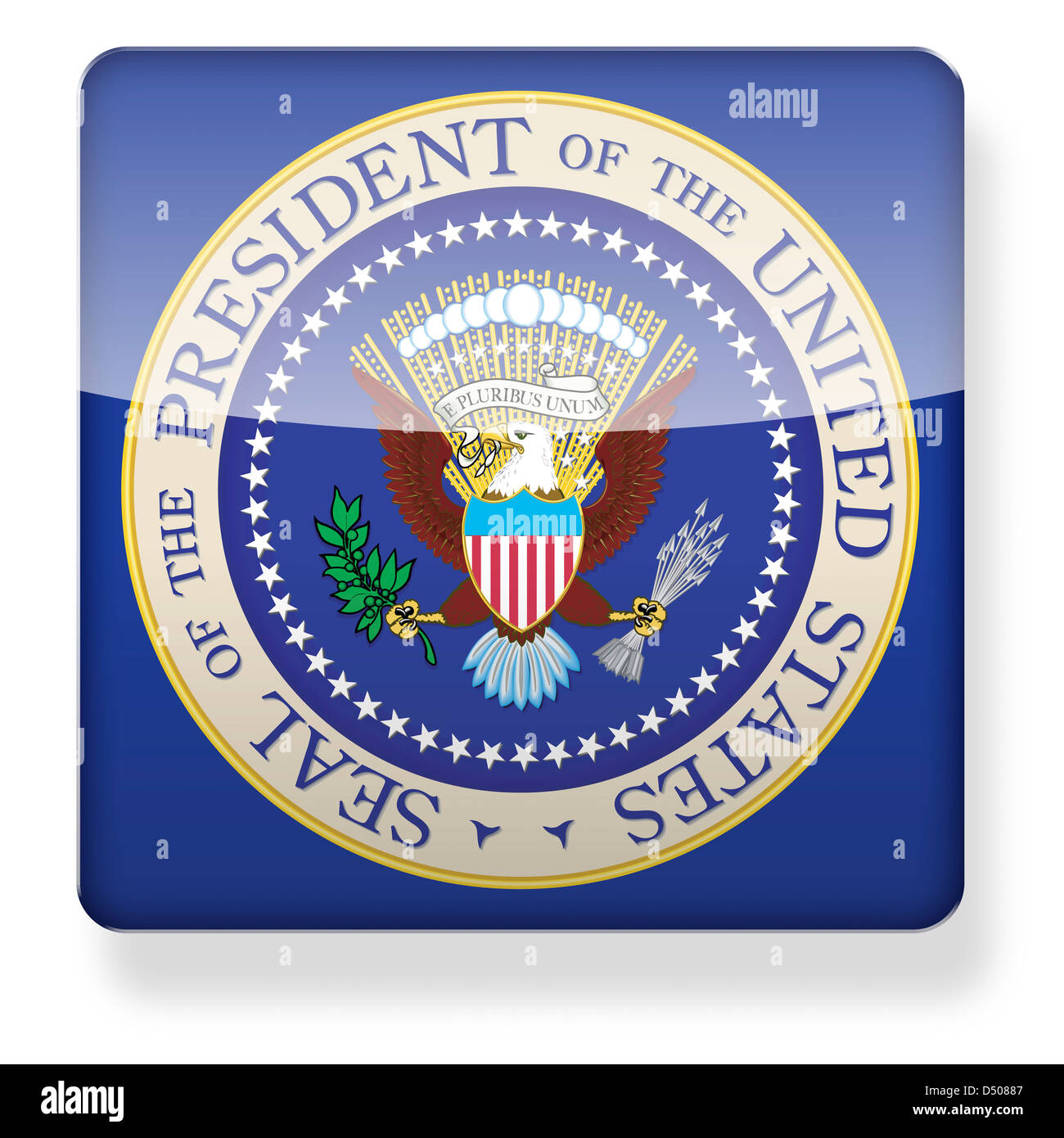 Seal of the President of the United States as an app icon. Clipping ...