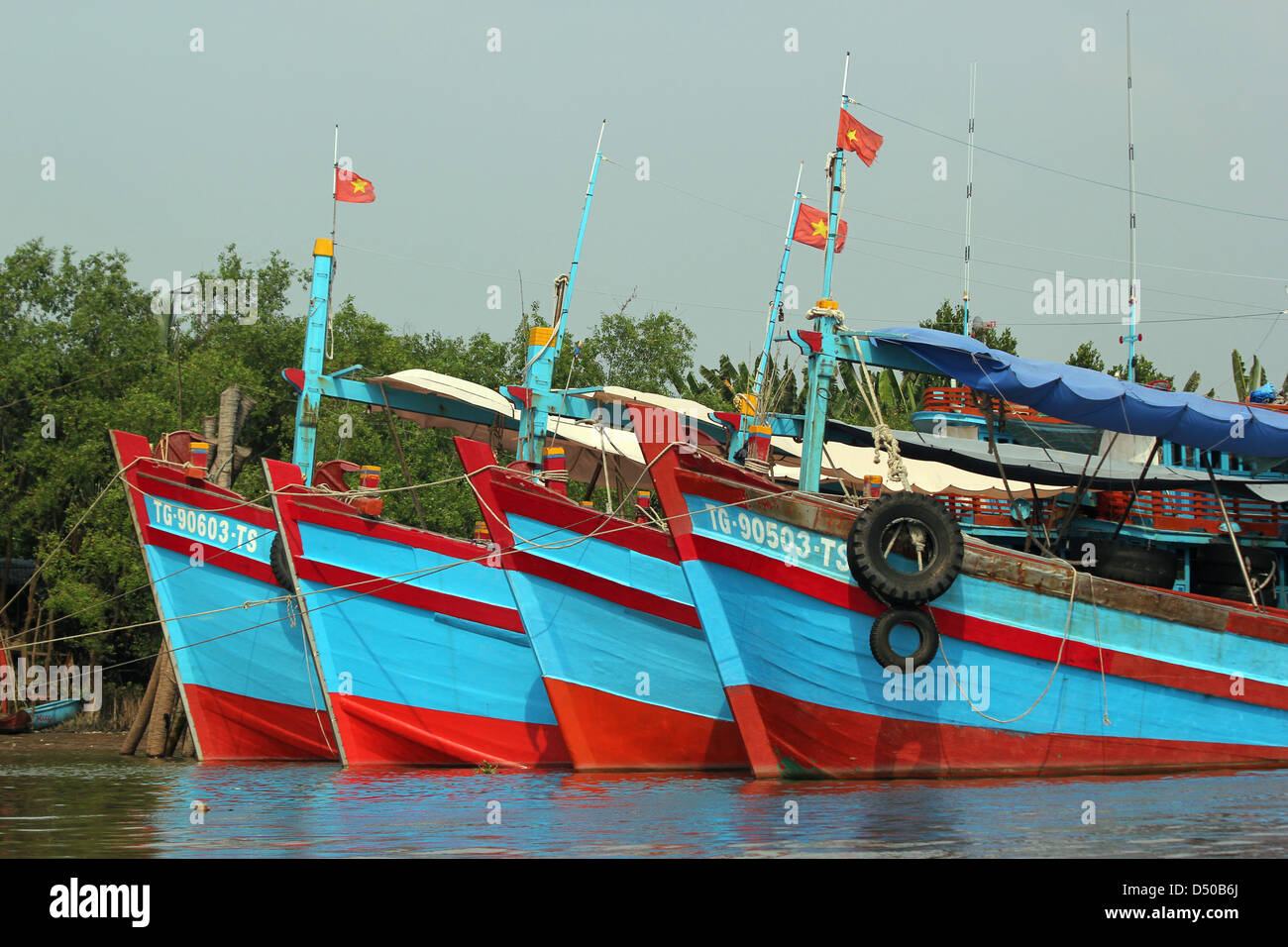 Boats on the Mekong Delta Vietnam Stock Photo - Alamy
