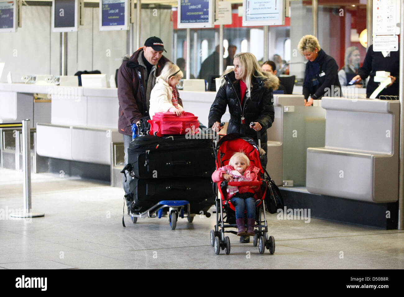 Axel Schulz and his family flying into Tegel Airport. Berlin, Germany ...