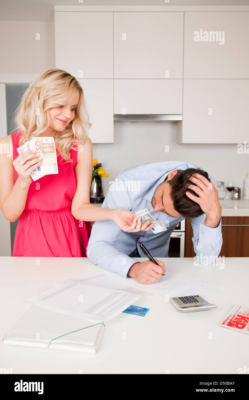 Man borrowing money Stock Photo