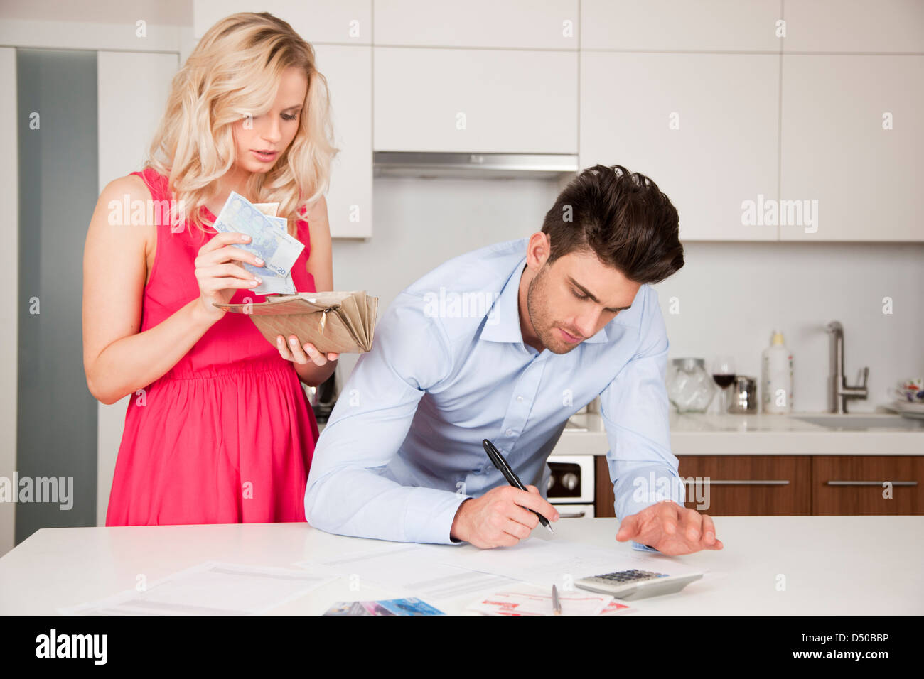 Man borrowing money Stock Photo