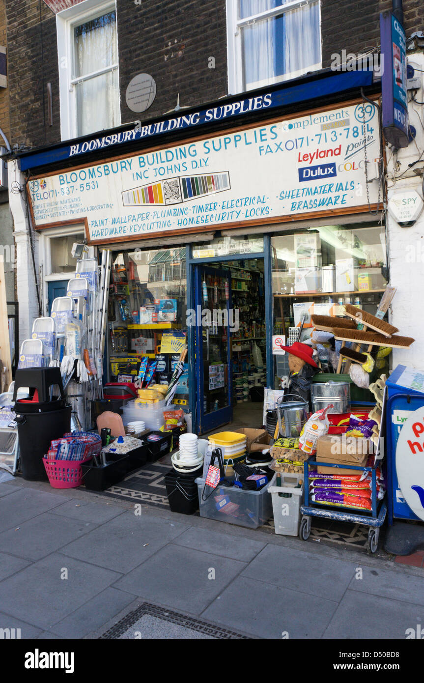 Bloomsbury Building Supplies in Marchmont Street, Bloomsbury, Camden, London Stock Photo